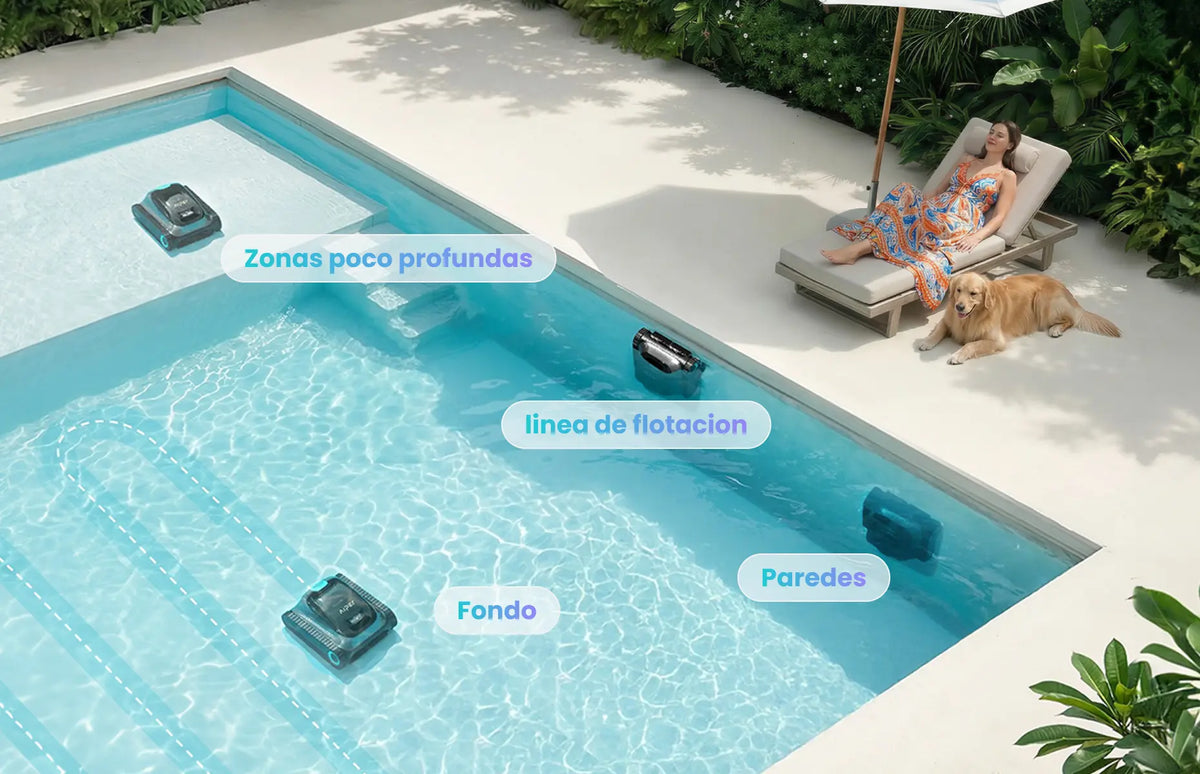 Para cada área de tu piscina