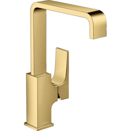 Hansgrohe - Metropol Mezclador monomando de lavabo 230 con manecilla plana y vaciador Push-Open color oro pulido