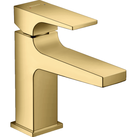 Hansgrohe - Metropol Mezclador monomando de lavabo 100 con manecilla plana con vaciador Push-Open color oro pulido