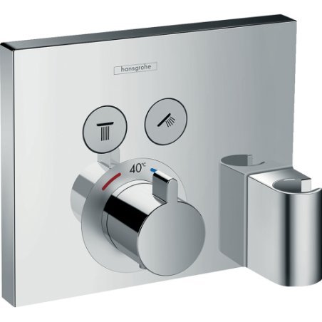 Hansgrohe - ShowerSelect Termostato empotrado para 2 funciones (llaves de paso) con  soporte de ducha cromo