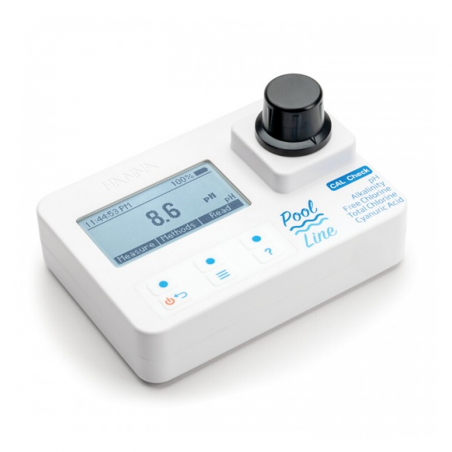 Hanna - Portable Photometer Free Chlorine, Total Chlorine, pH, CyS and Alkalinity - HI971044