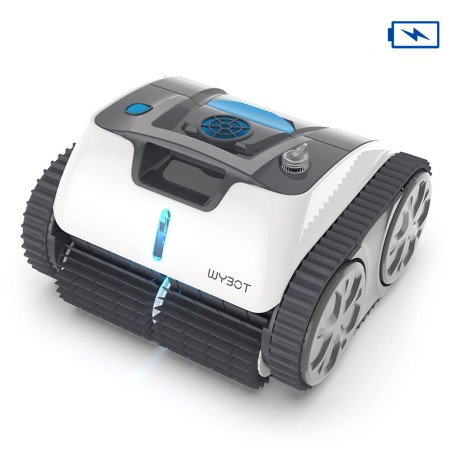 Wybot - Robot pulitore cordless a batteria per pavimento/pareti/linea d'acqua della piscina, 120 min, ricarica rapida, fino a 12