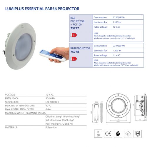 Astralpool - Lumiplus Essential PAR56 floodlight (1100lm)