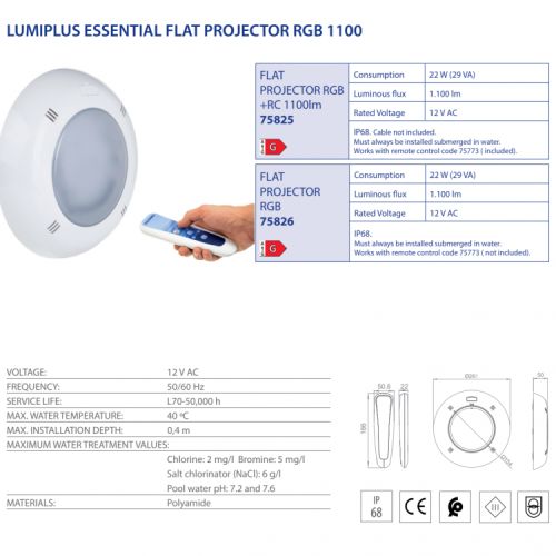 Astralpool - Proyector Lumiplus Essential Flat (1100lm)