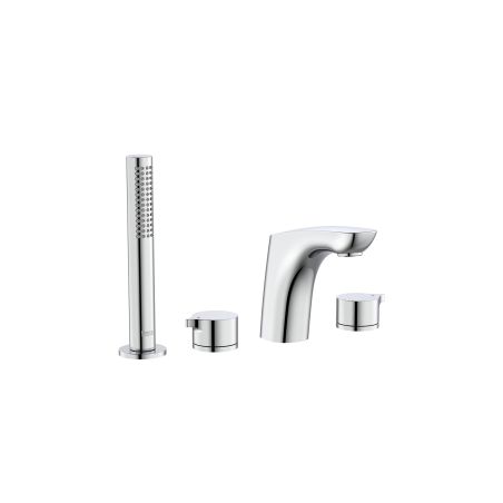 Roca - Griferia repisa para baño-ducha con caño central de 130mm, ducha de mano y flexible de 1,70m, Insignia A5A183AC00 
