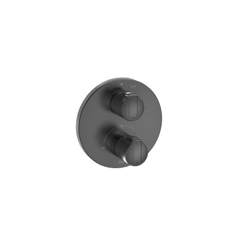 Roca - ROUND - Mezclador termostático empotrable para baño Negro Titanio Cepillado A5A2E09NM0