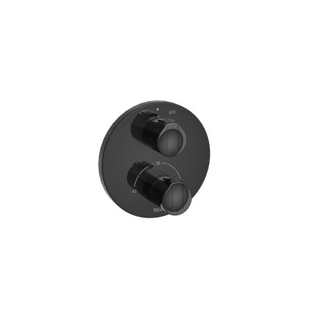 Roca - ROUND - Mezclador termostático empotrable para baño Negro Titanio A5A2E09CN0