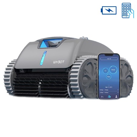 Wybot - Wireless Battery Powered Pool Cleaner for Bottom/Walls/Waterline, 180 min, With App, Fast Charging, Up to 120㎡