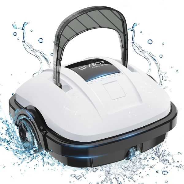 Wybot- Robot nettoyeur de piscine sans fil alimenté par batterie, 100 min, double moteur, filtre fin 180 μm, jusqu'à 80m².