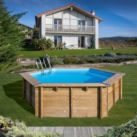Gre - Schwimmbad aus Holz Sunbay Vanille 2 400x119