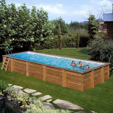 Gre - Holzschwimmbad Sunbay Mint rechteckig 1013x418x146