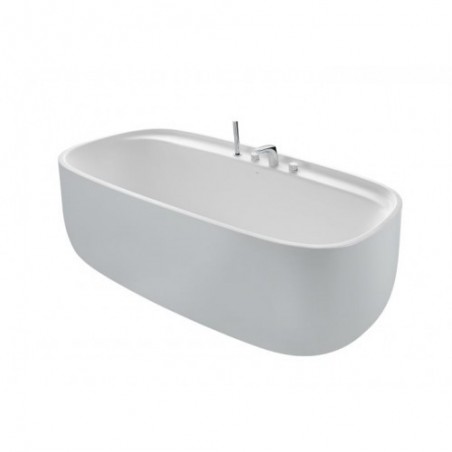 Roca - Vasca da bagno ovale in SURFEX® con fori per rubinetto con scarico Beyond
