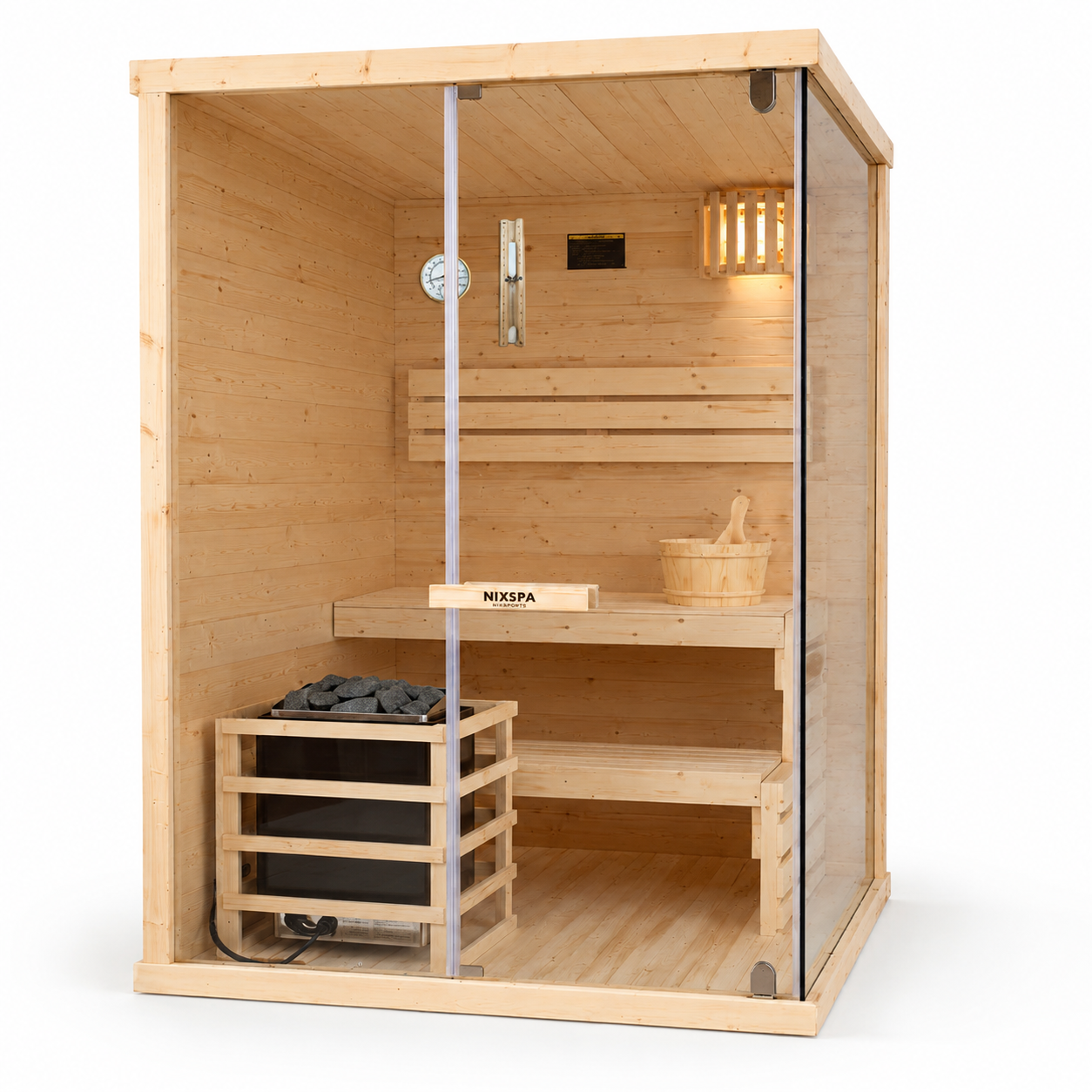 Sauna finlandese per casa 2-3 persone in legno di abete