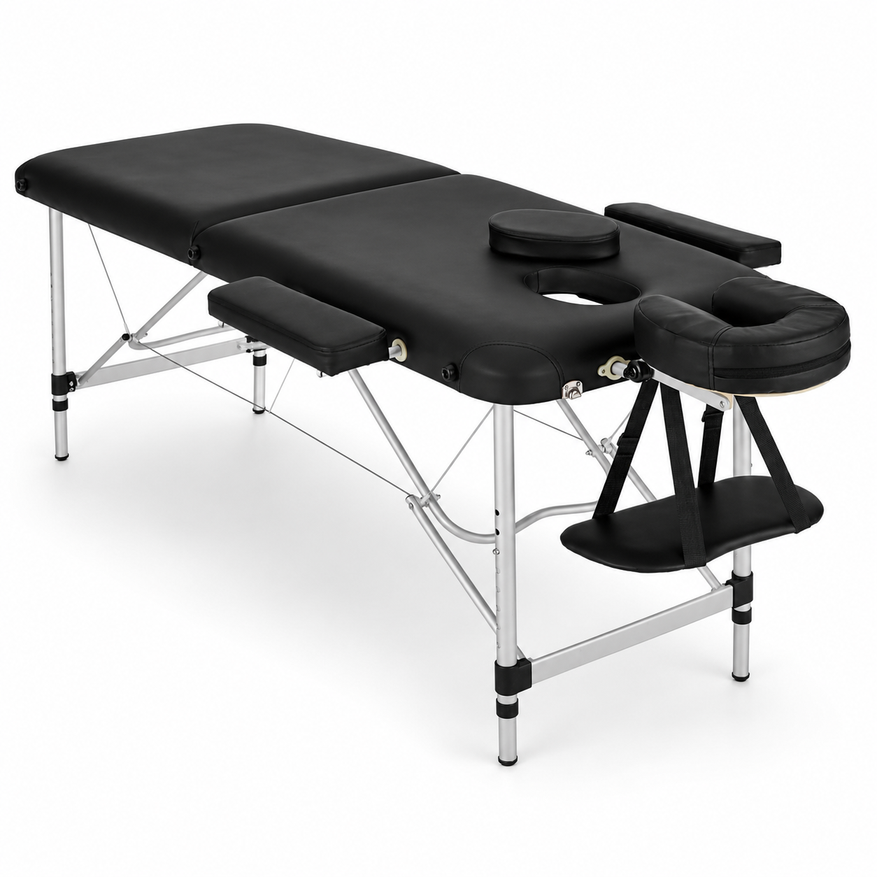 Lettino da massaggio pieghevole 2 zone altezza regolabile poggiatesta portatile Nix Spa