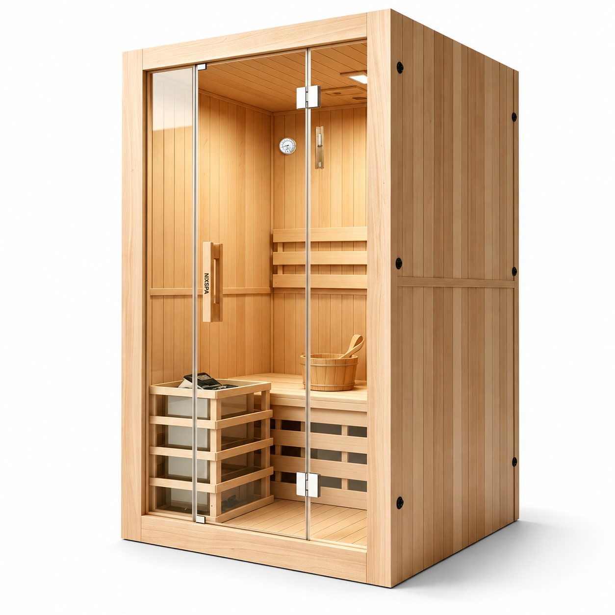 Sauna finlandese per 2 persone in legno Hemlock canadese