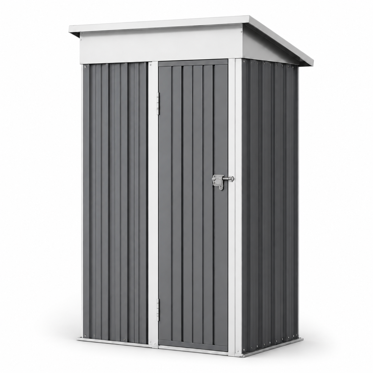 Casetta Metallica da Giardino 158x82,8x185 cm Porta Esterna