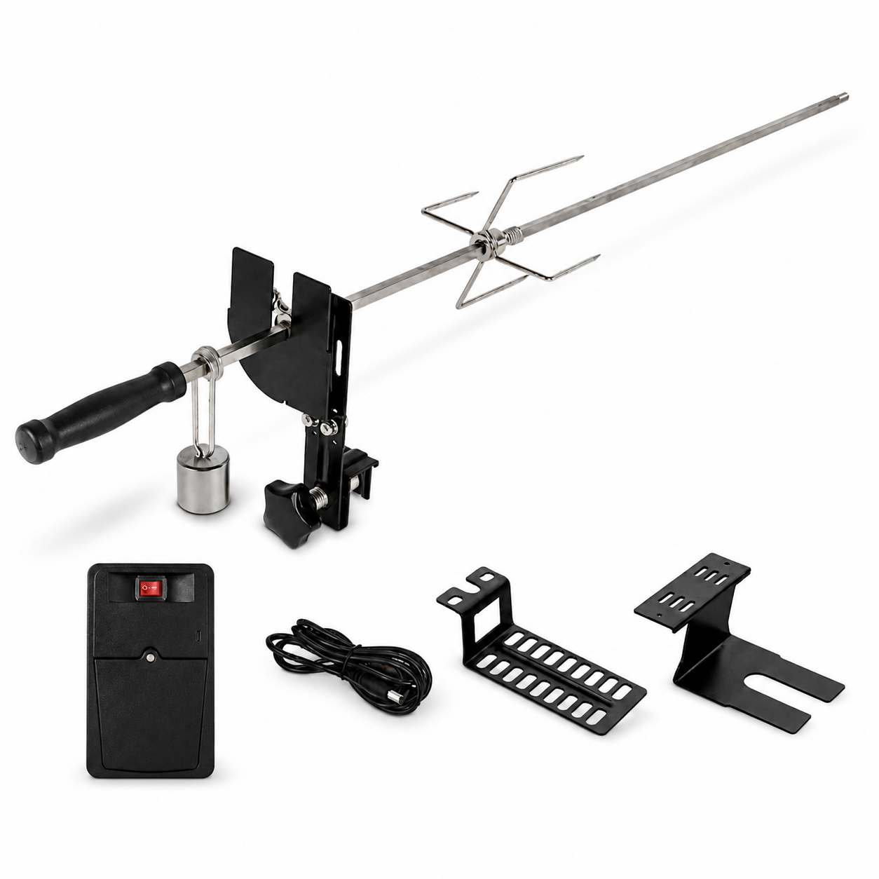Kit Asador Giratorio Para Barbacoa Con Motor Y Eje Inoxidable