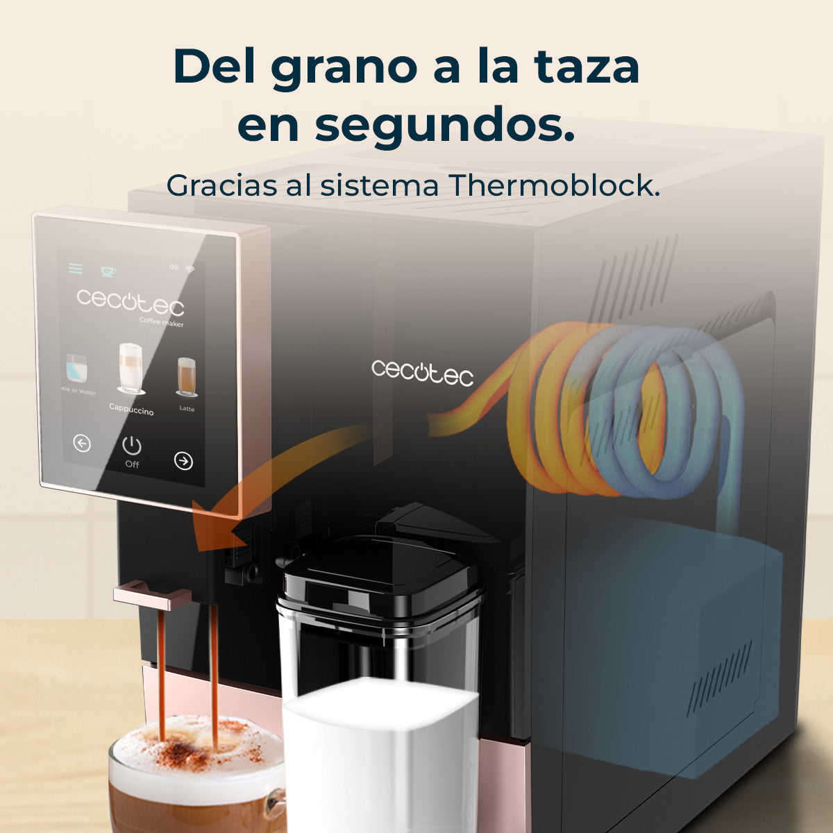 Cecotec Cremmaet Compactccino Conectada Pantalla Táctil 30 Bebidas Personalizables Control Desde App