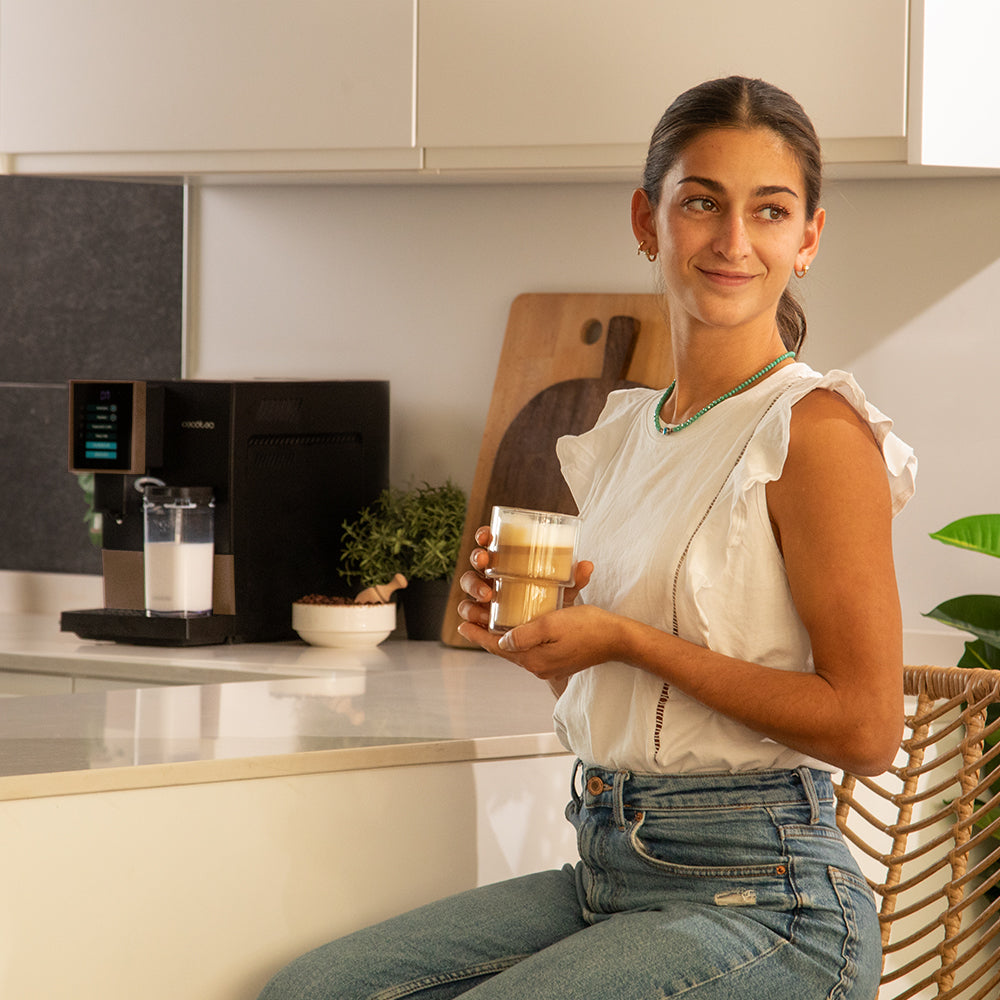 Cecotec Cremmaet Compactccino Black Rose Cafetera Automática de Grano con Molinillo Integrado y Menú Personalizable