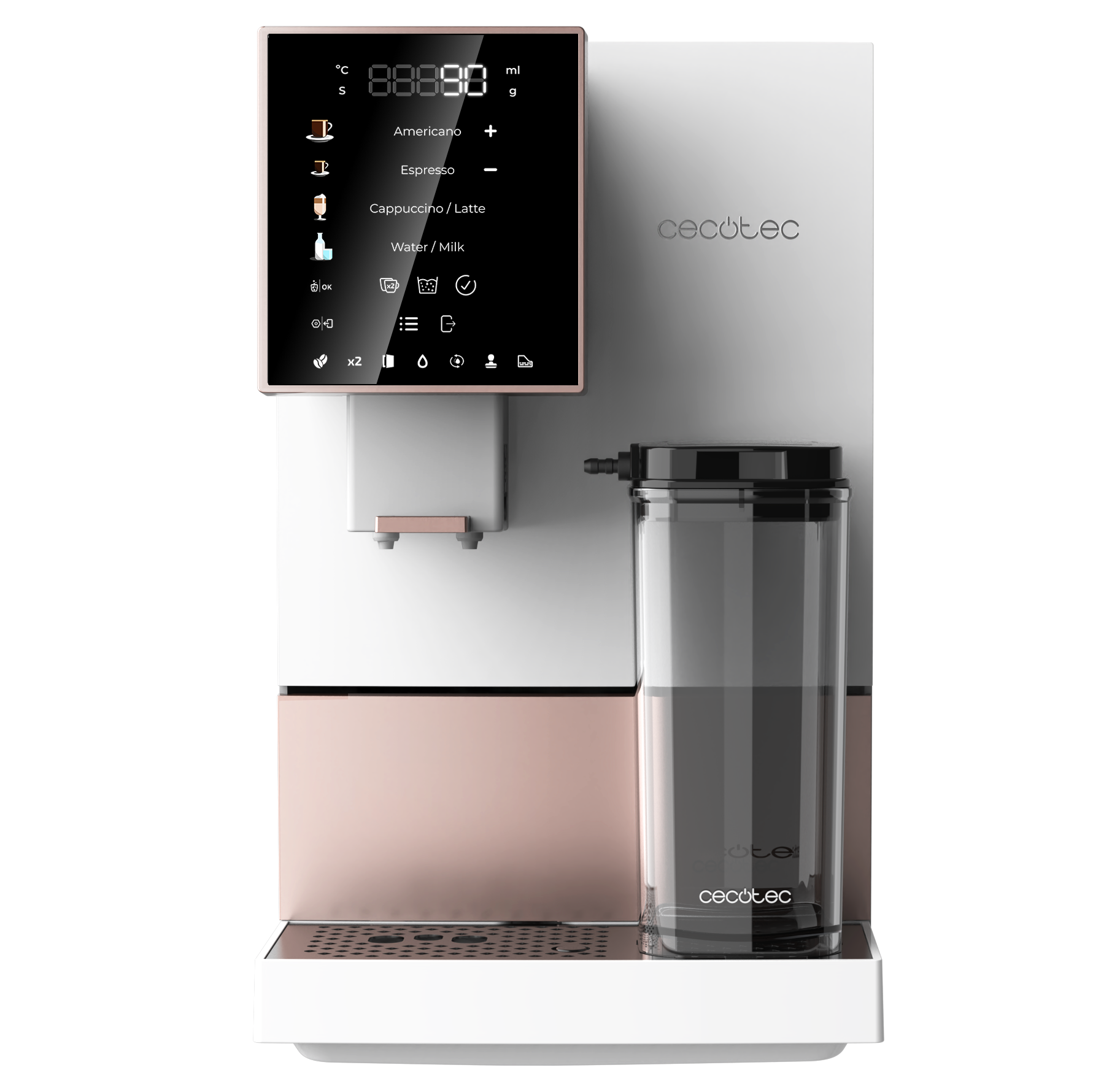 Cecotec Compactccino Cafetera Superautomática Blanco Rosa Espresso Americano Cappuccino