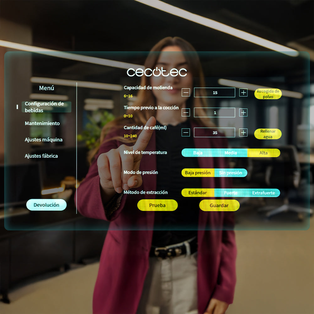 Cecotec Cremmaet Lounge Maquina de Café Superautomatico para Oficina con 35 Bebidas y Opcion DIY