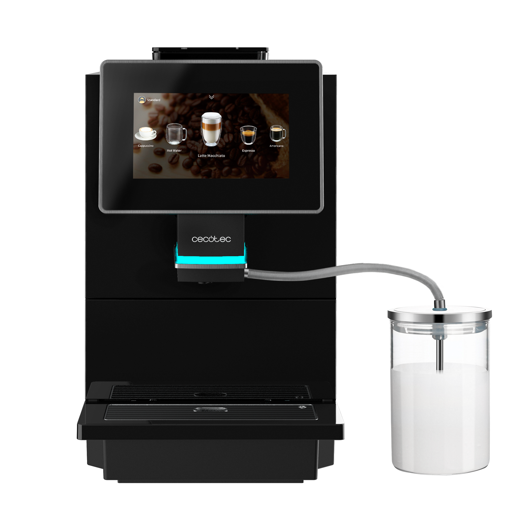 Cecotec Cremmaet Touch OCS Cafetera Automática Con Pantalla Táctil 8 Perfiles Recetario De 15 Bebidas Y Leche