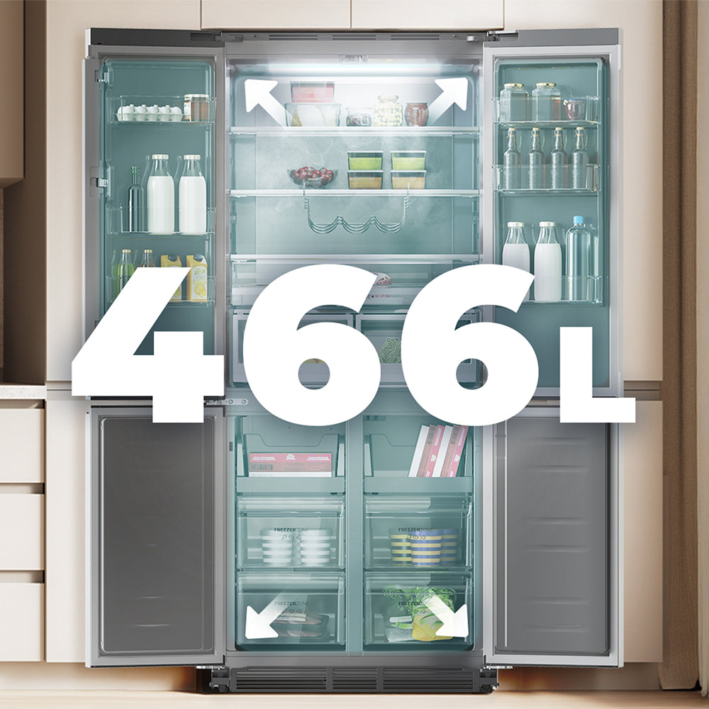 Cecotec Bolero CoolMarket 4D 466 L Inox E Refrigerador Multidoor Con Ventilación Inferior Frontal