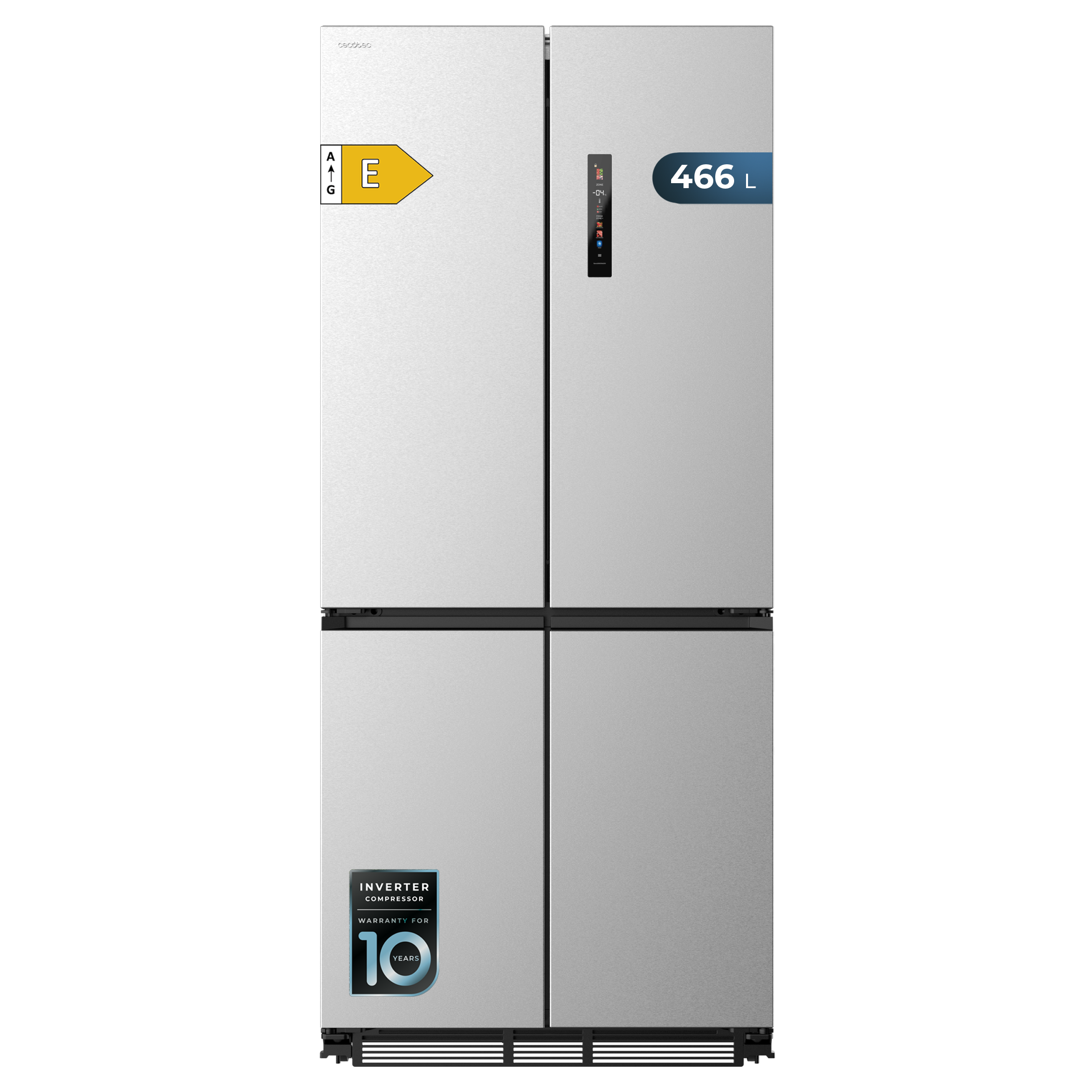 Cecotec Bolero CoolMarket 4D 466 L Inox E Refrigerador Multidoor Con Ventilación Inferior Frontal