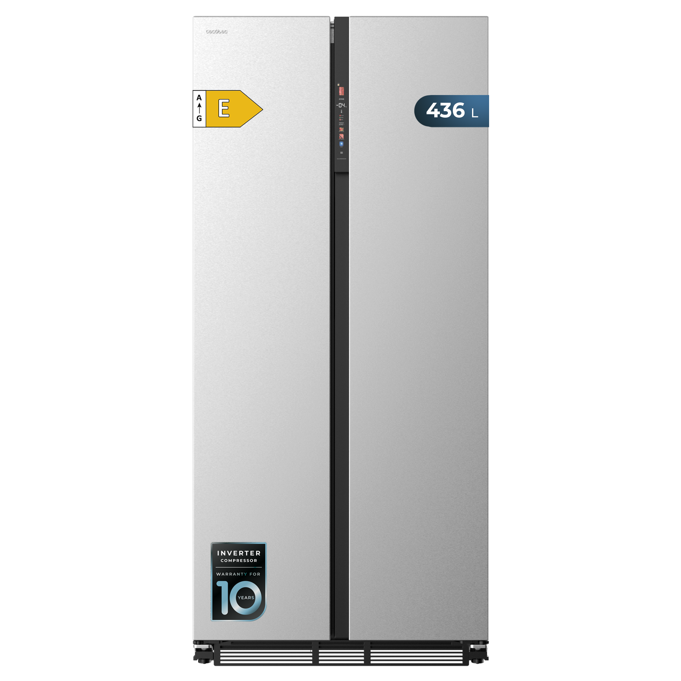 Cecotec Bolero CoolMarket SBS 436 SBI Inox E Frigorífico Side by Side 436 L Inverter