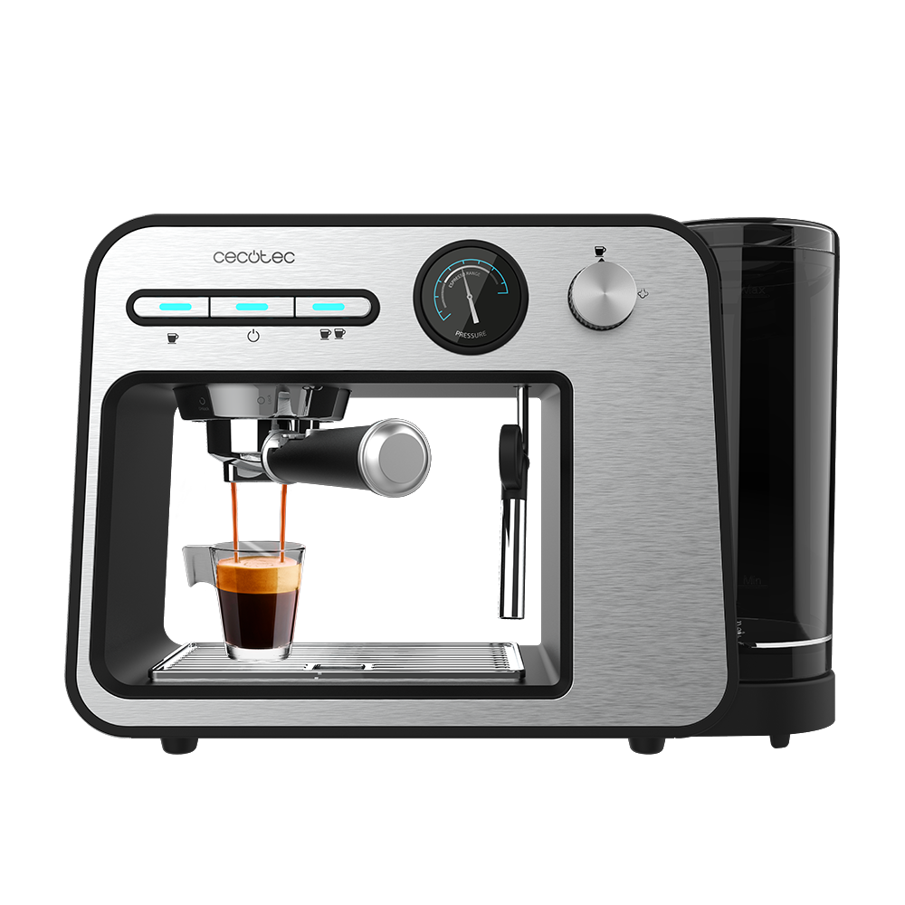 Cecotec Power Espresso 20 Square Cafetera Express 1450 W Con Thermoblock Y Bomba De Presión Para Café Crema