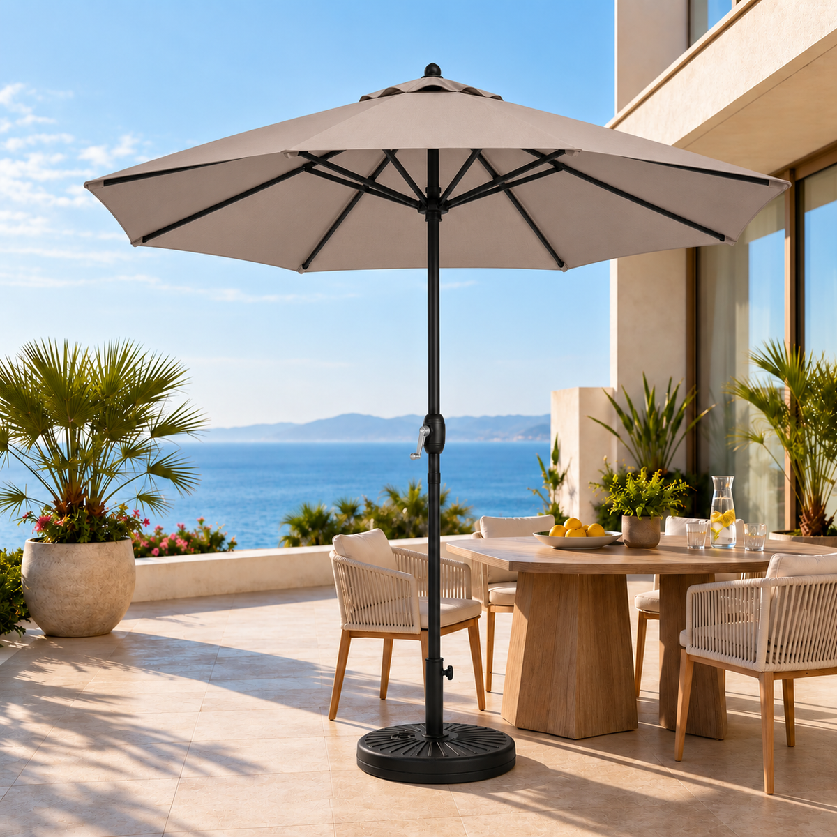 Verstelbare parasol voor de tuin, 3 meter, met uv-bescherming