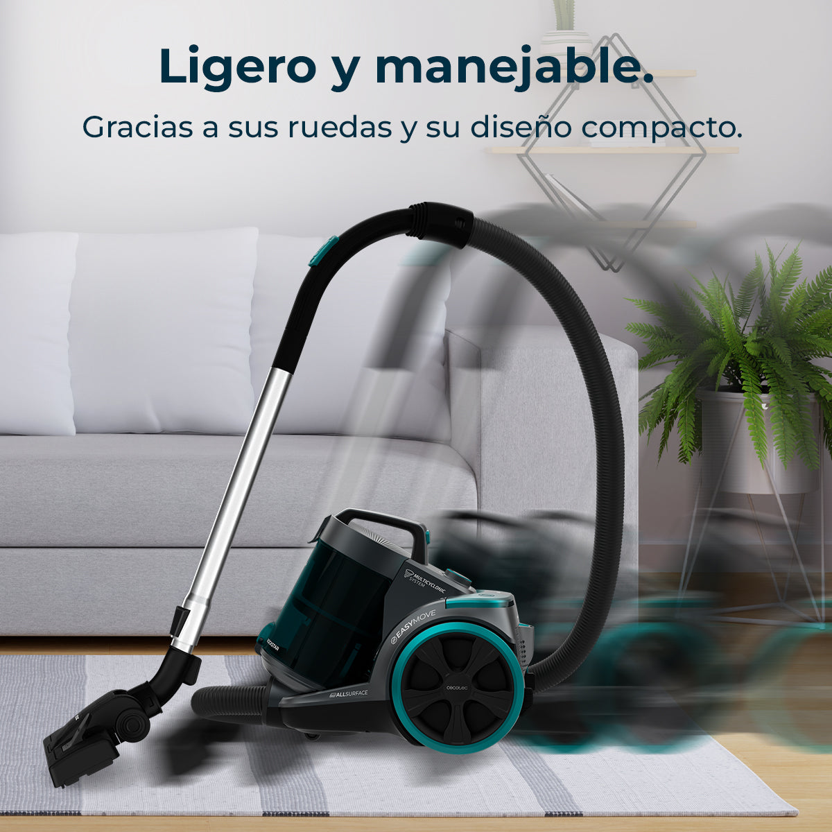 Cecotec Conga Rockstar Multicyclonic XL PowerStyle Aspirateur 900 W ForceSonic 170 AW 20 kPa Animal Turbo