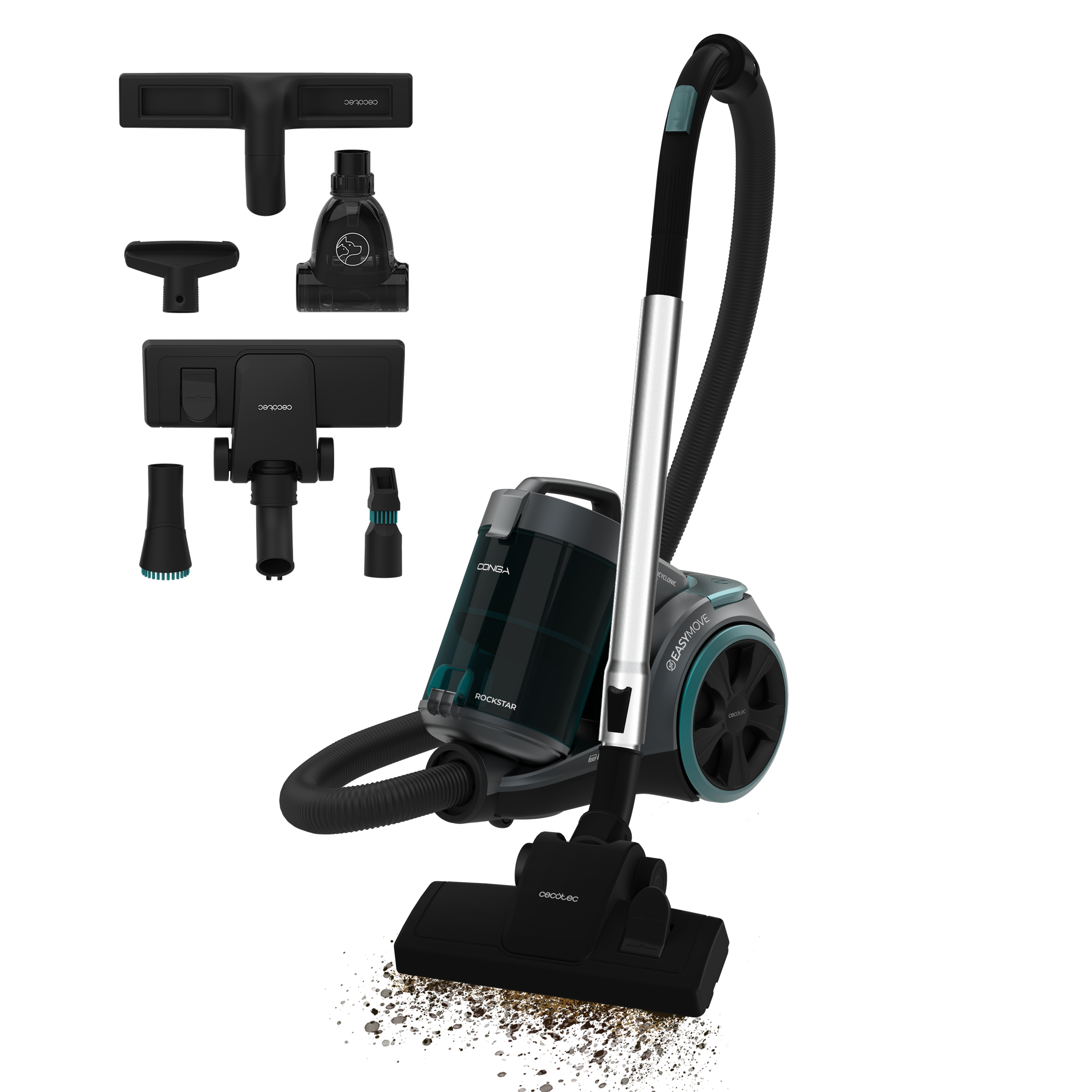 Cecotec Conga Rockstar Multicyclonic XL PowerStyle Aspirateur 900 W ForceSonic 170 AW 20 kPa Animal Turbo