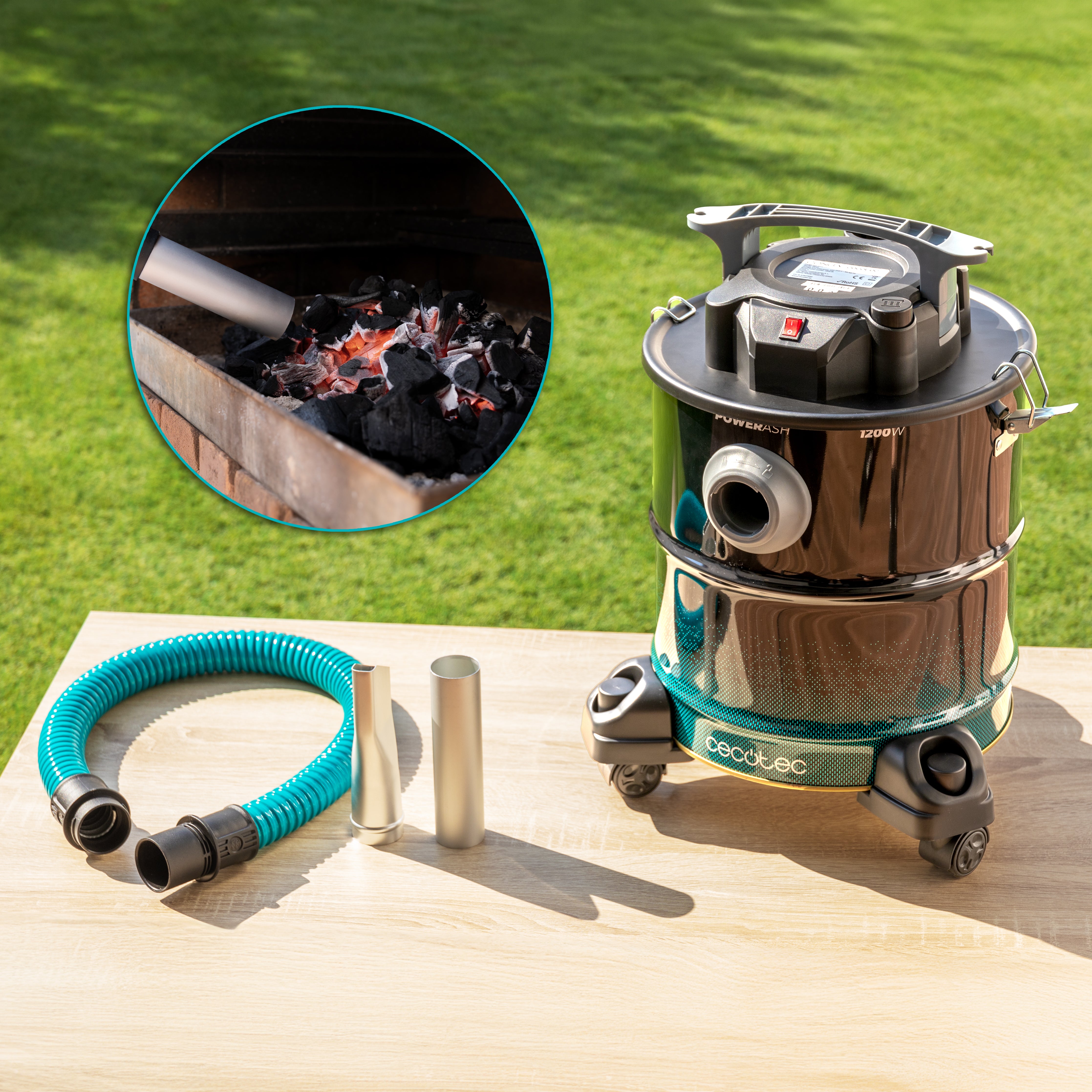 Cecotec Conga Ash 5000 Free Aspirapolvere per Cenere 1200 W 18 kPa Aspirazione Estrema per Cenere e Residui