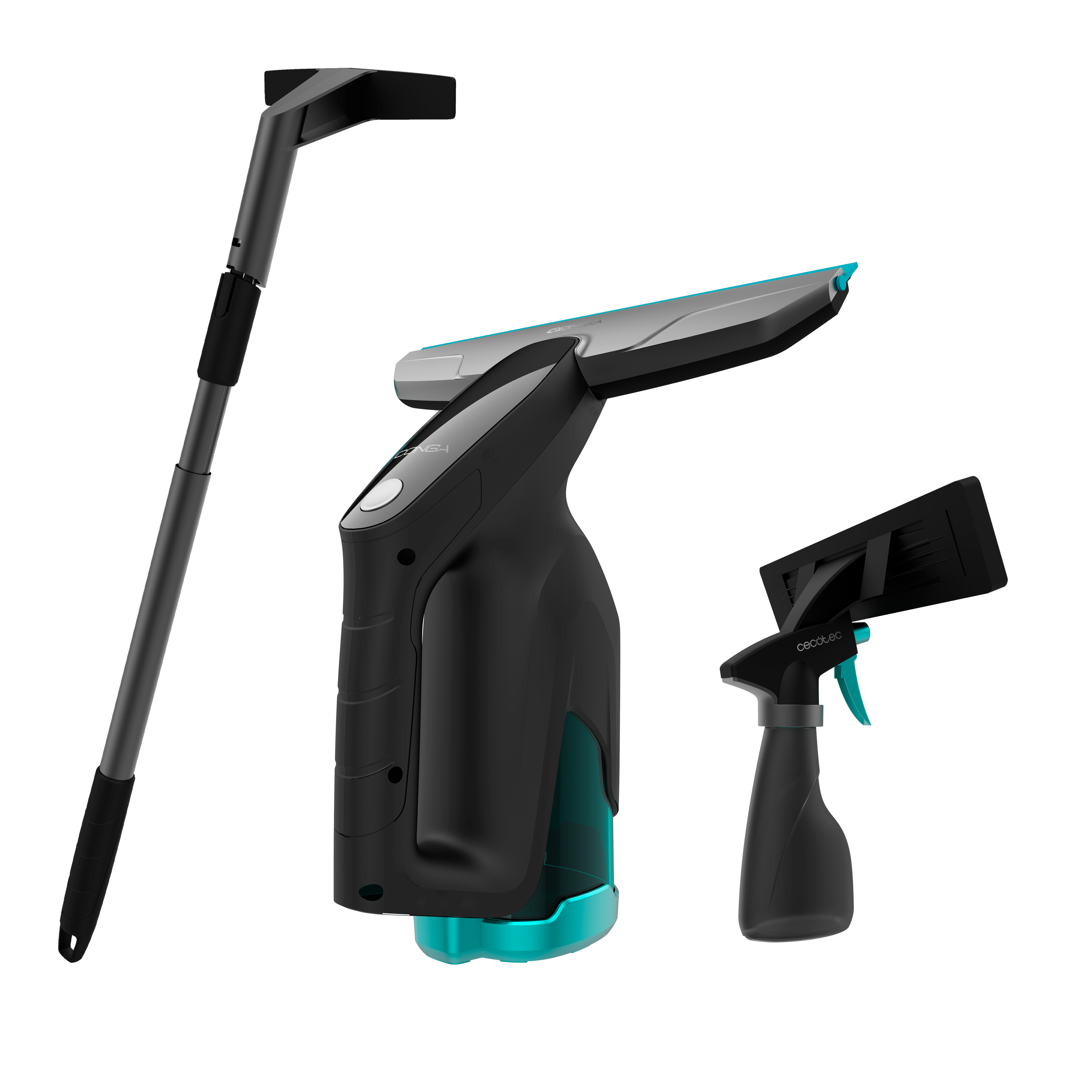 Cecotec Conga Popstar Glass Titanium 3 in 1 Sprühen, Reinigen und Saugen bis zu 40 Minuten Autonomie