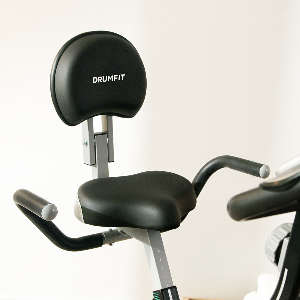 Cecotec DrumFit XBike Neo Pro Bicicleta Estacionaria Plegable Con Asiento Con Respaldo Acolchado Y Silenciosa