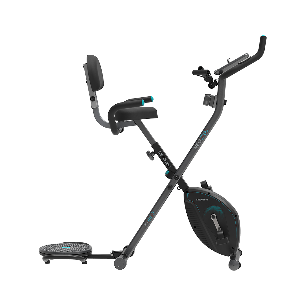 Cecotec DrumFit XBike 3000 Neo Pro Bicicleta Estacionaria Con Asiento Confort Respaldo Plegable Y Volante 3 Kg