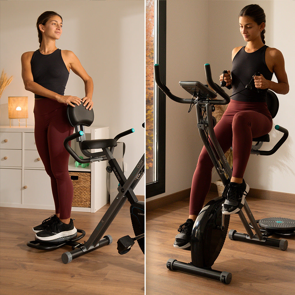 Cecotec DrumFit XBike 3000 Neo Pro Bicicleta Estacionaria Con Asiento Confort Respaldo Plegable Y Volante 3 Kg