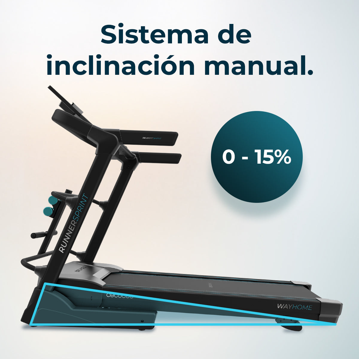 Cecotec DrumFit WayHome 1800 Runner Sprint Cinta de Correr 1 a 18 km por hora con Multiestación y Pantalla Táctil