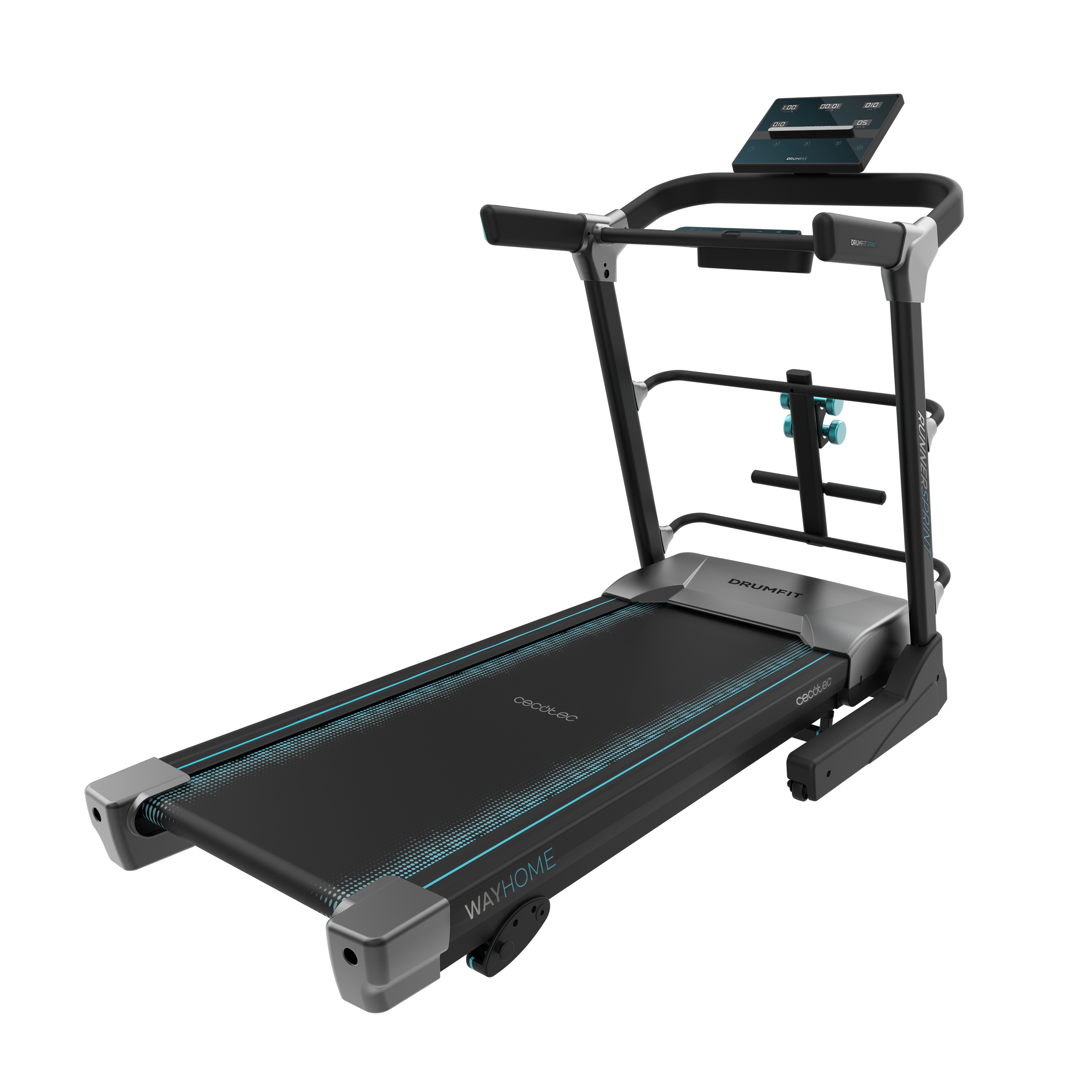 Cecotec DrumFit WayHome 1800 Runner Sprint Cinta de Correr 1 a 18 km por hora con Multiestación y Pantalla Táctil