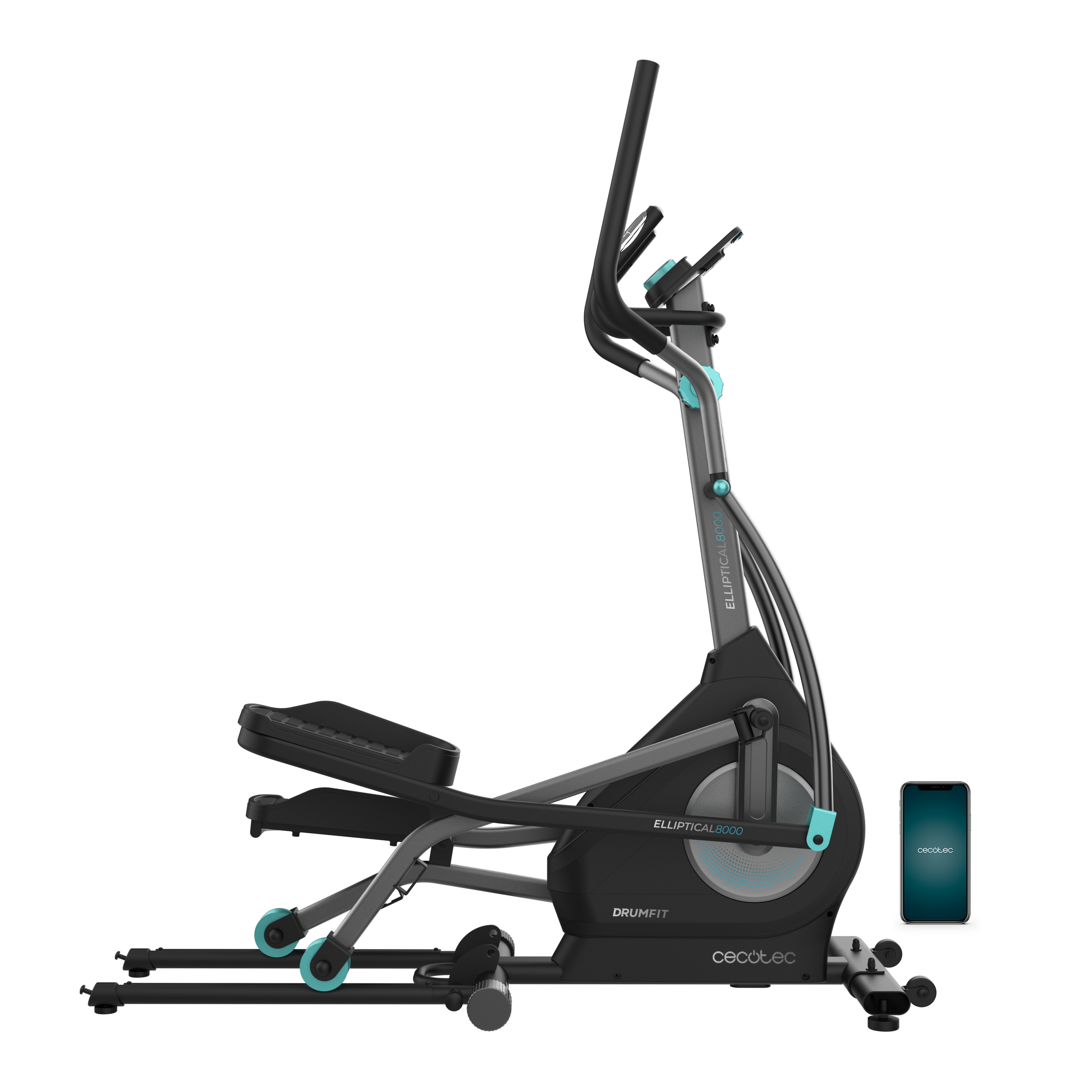 Cecotec Drumfit Elliptical 8000 Motor Pro Con Volante de Inercia 8 kg Resistencia Ajustable Kinomap