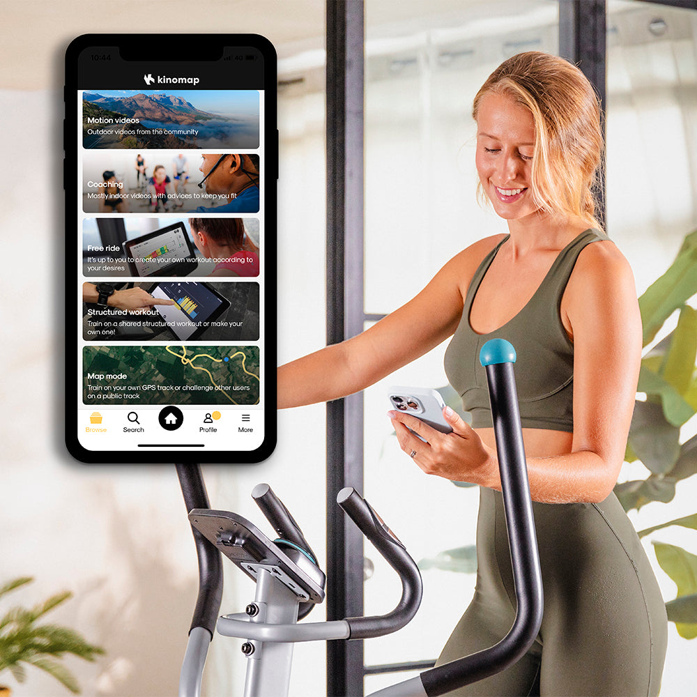 Cecotec Drumfit Elliptical 8000 Motor Pro Con Volante de Inercia 8 kg Resistencia Ajustable Kinomap