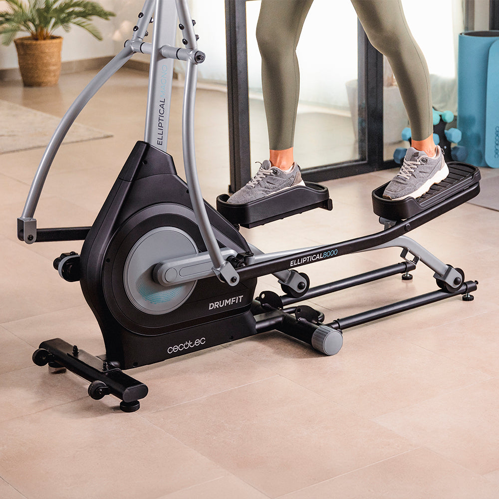 Cecotec Drumfit Elliptical 8000 Motor Pro Con Volante de Inercia 8 kg Resistencia Ajustable Kinomap
