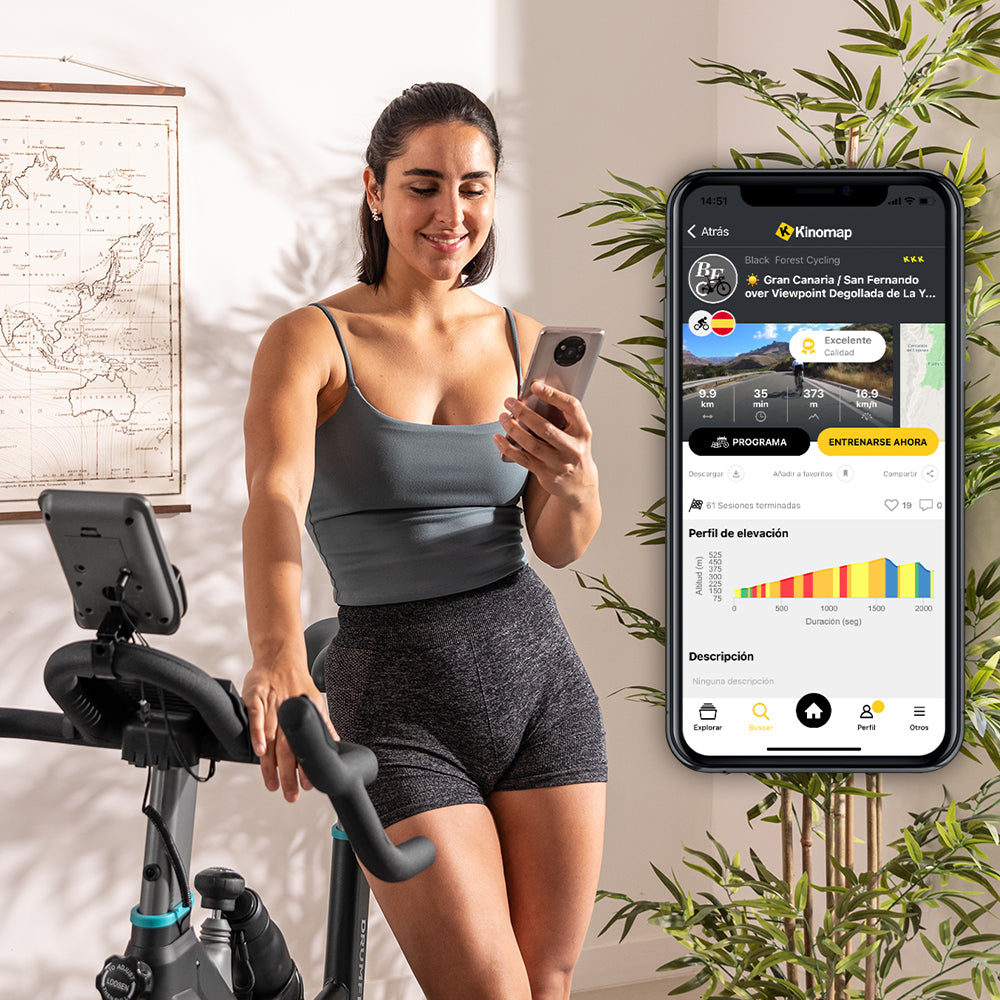 Cecotec DrumFit Indoor 20000 Race Bicicleta Estática con Volante de Inercia 20 Kg y Pantalla LCD con Soporte Dispositivo