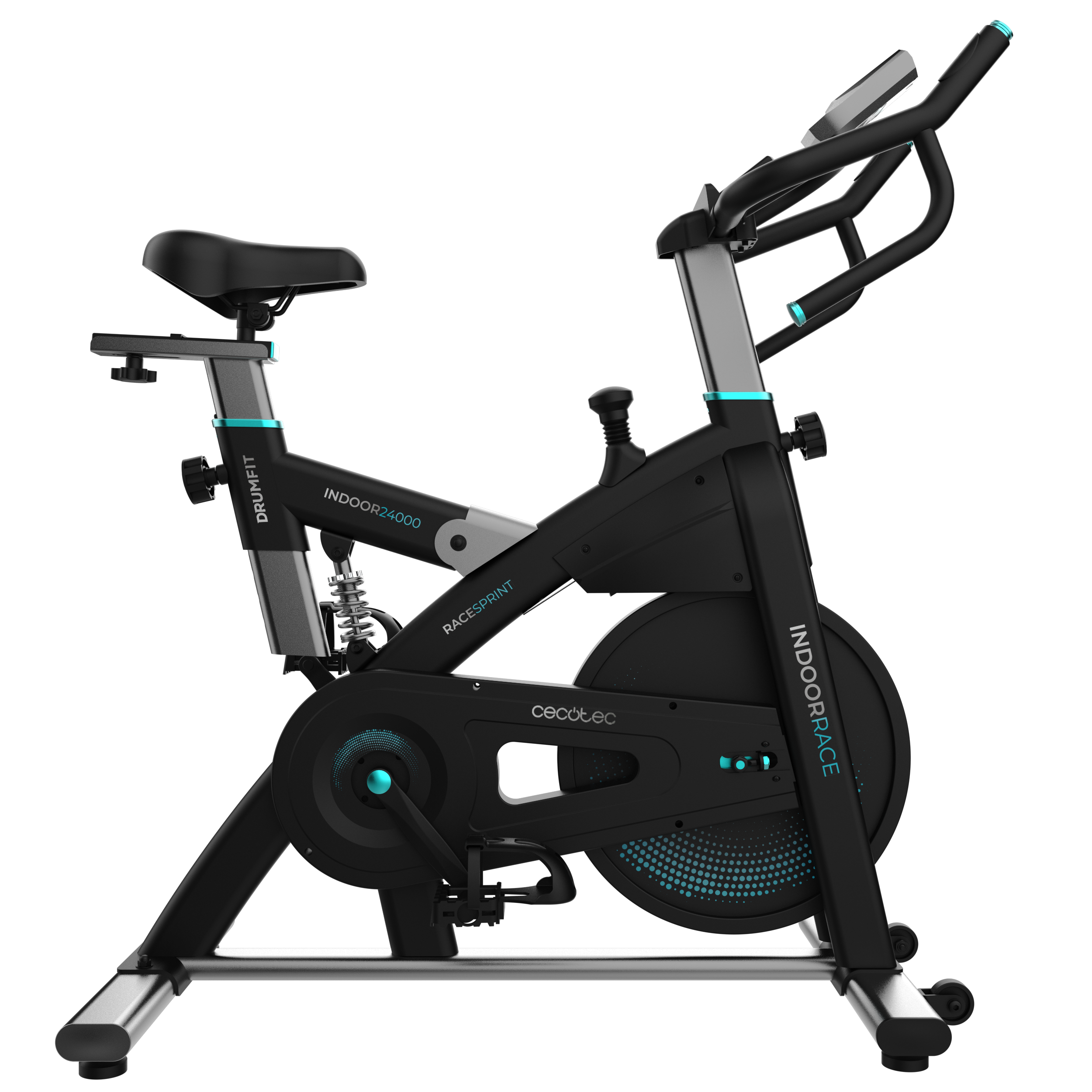 Cecotec DrumFit Indoor 24000 Race Sprint Bicicleta Estacionaria Con Volante 24 Kg Y Kinomap