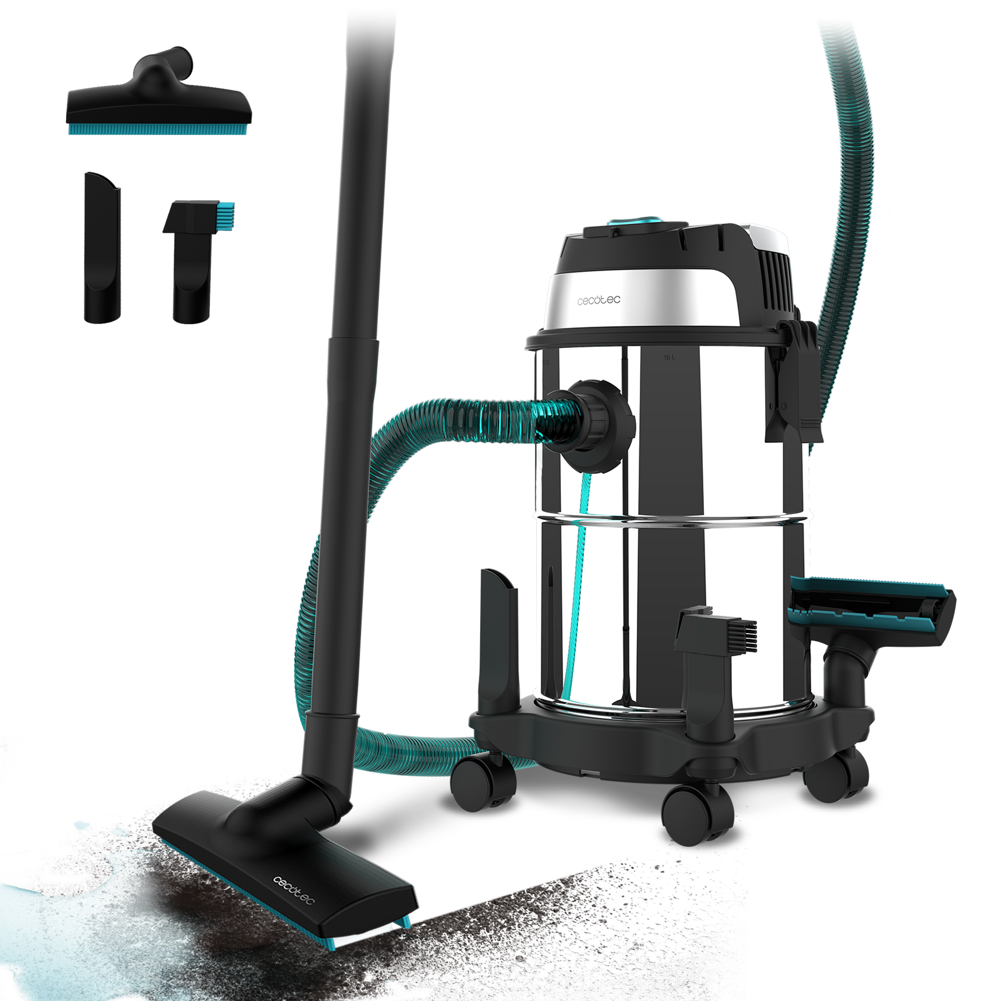 Cecotec Conga Rockstar Aspirador 2 En 1 Húmedo Y Seco Con Carcasa De Acero Inoxidable