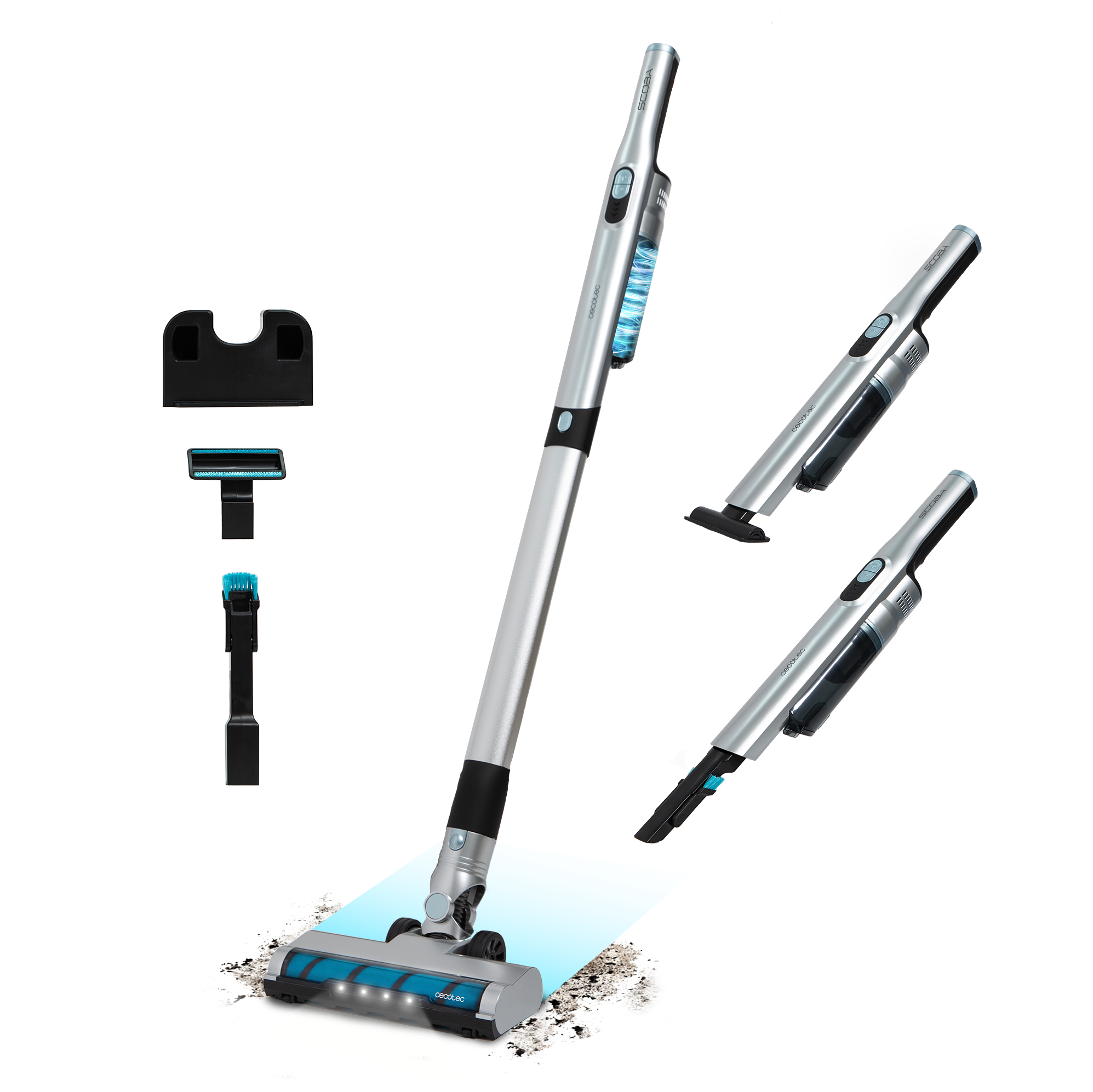 Cecotec Scoba 2100 Jalisco Aspirapolvere Scopa Digitale Brushless 0,73 kg Leggera ForceSonic