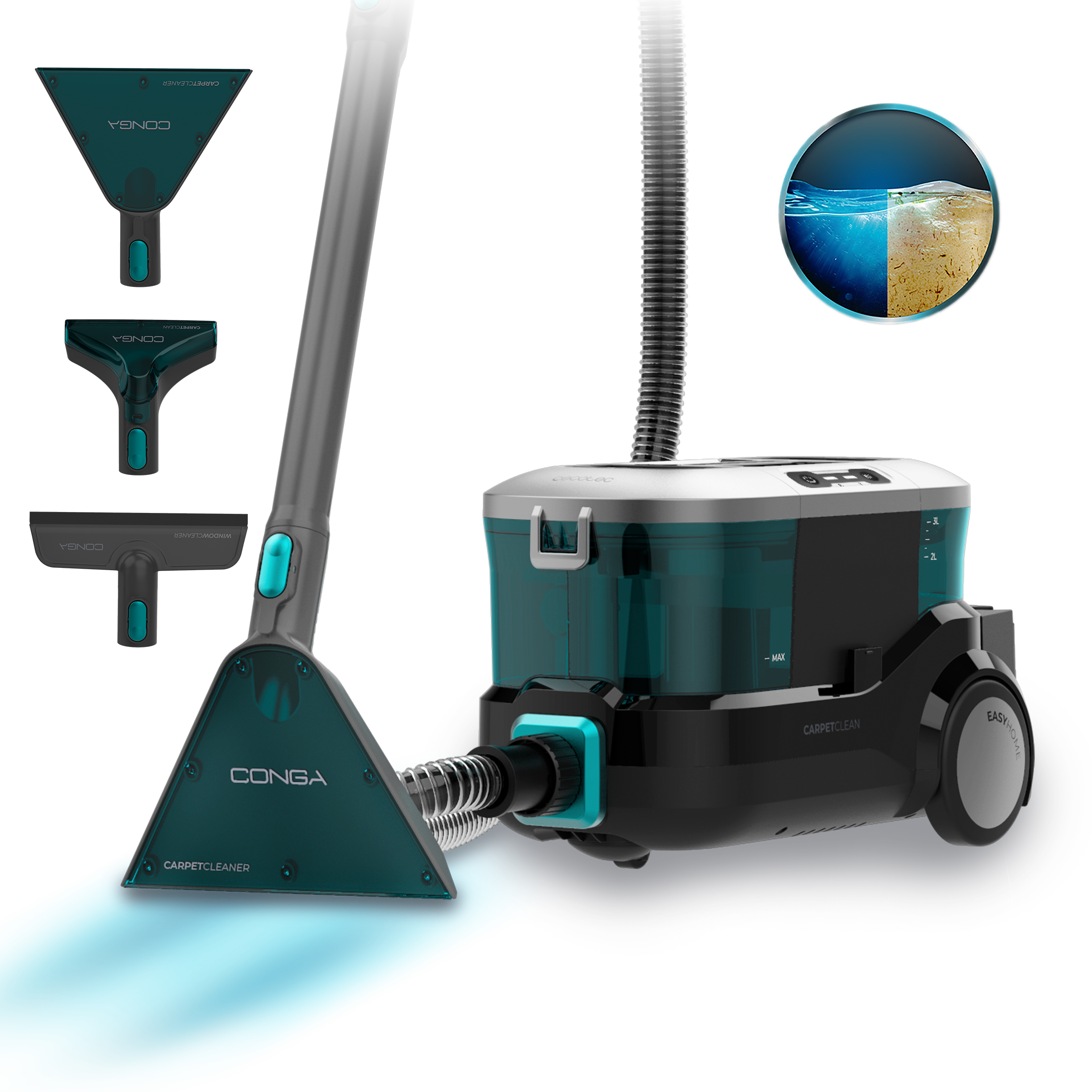 Cecotec Conga CarpetClean 10000 EasyHome Limpiatapicerías Trineo 800 W Potencia