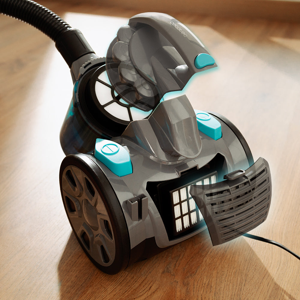 Cecotec Conga Rockstar Cyclonic Xtreme Aspirapolvere 800 W Potenza Alta Serbatoio 2 L e Ruote per Trasporto Comodo