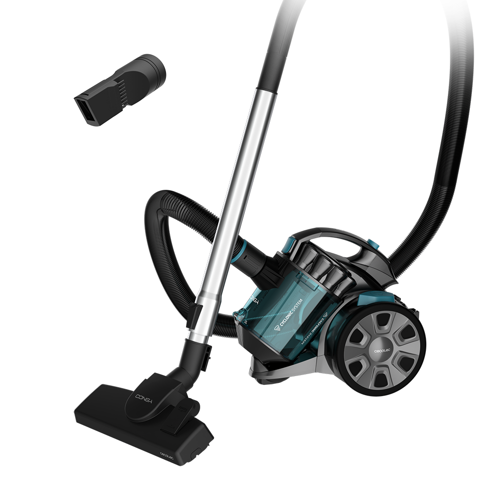 Cecotec Conga Rockstar Cyclonic Xtreme Aspirapolvere 800 W Potenza Alta Serbatoio 2 L e Ruote per Trasporto Comodo